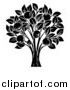 Vector Illustration of a Black and White Apple Tree by AtStockIllustration