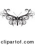 Vector Illustration of a Black and White Barbed Moth or Butterfly by AtStockIllustration