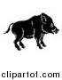 Vector Illustration of a Black and White Chinese Zodiac Boar in Profile by AtStockIllustration