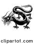 Vector Illustration of a Black and White Chinese Zodiac Dragon by AtStockIllustration