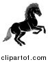 Vector Illustration of a Black and White Chinese Zodiac Horse in Profile by AtStockIllustration