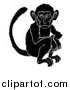 Vector Illustration of a Black and White Chinese Zodiac Monkey by AtStockIllustration