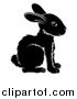 Vector Illustration of a Black and White Chinese Zodiac Rabbit in Profile by AtStockIllustration