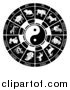 Vector Illustration of a Black and White Chinese Zodiac Yin Yang by AtStockIllustration