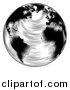 Vector Illustration of a Black and White Engraved Earth by AtStockIllustration