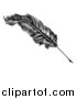 Vector Illustration of a Black and White Engraved Feather Quill Pen by AtStockIllustration