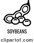 Vector Illustration of a Black and White Food Allergen Icon of Soybeans over Text by AtStockIllustration