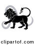 Vector Illustration of a Black and White Leo Lion Star Sign and Symbol by AtStockIllustration
