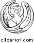Vector Illustration of a Black and White Lineart Virgo Angel Astrology Zodiac Horoscope by AtStockIllustration