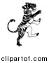 Vector Illustration of a Black and White Rearing Chinese Zodiac Tiger by AtStockIllustration