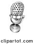 Vector Illustration of a Black and White Retro Microphone by AtStockIllustration