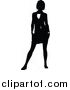 Vector Illustration of a Black and White Silhouetted Business Woman by AtStockIllustration