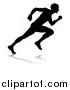 Vector Illustration of a Black and White Silhouetted Male Sprinter by AtStockIllustration