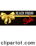 Vector Illustration of a Black Friday Sale Text Design with a Gift Bow on Black by AtStockIllustration