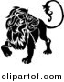 Vector Illustration of a Black Lion Looking Back: Leo, Astrological Sign of the Zodiac by AtStockIllustration