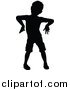 Vector Illustration of a Black Silhouetted Boy Posing like a Zombie by AtStockIllustration