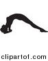 Vector Illustration of a Black Silhouetted Woman in a Yoga Pose by AtStockIllustration