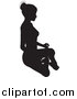 Vector Illustration of a Black Silhouetted Woman in a Yoga Pose by AtStockIllustration