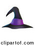 Vector Illustration of a Black Witch Hat with a Purple Band by AtStockIllustration