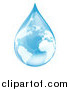 Vector Illustration of a Blue Water Drop Earth with Reflections by AtStockIllustration