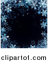 Vector Illustration of a Border of Blue Snowflakes over Black by AtStockIllustration