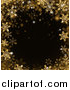 Vector Illustration of a Border of Gold Snowflakes over Black by AtStockIllustration