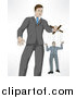 Vector Illustration of a Boss Controlling an Employee on Puppet String by AtStockIllustration