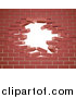 Vector Illustration of a Breaking Brick Wall with a Hole by AtStockIllustration