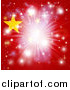 Vector Illustration of a Bright Burst of Light over a Chinese Flag by AtStockIllustration