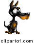 Vector Illustration of a Calm Doberman Pinscher Dog Sitting by AtStockIllustration