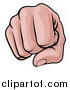 Vector Illustration of a Cartoon Caucasian Fist Punching by AtStockIllustration