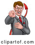 Vector Illustration of a Cartoon Corrupt White Devil Business Man Pointing Outwards, from the Waist up by AtStockIllustration