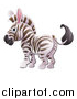 Vector Illustration of a Cartoon Cute African Safari Zebra by AtStockIllustration