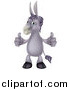 Vector Illustration of a Cartoon Donkey Standing and Holding Two Thumbs up by AtStockIllustration