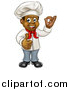 Vector Illustration of a Cartoon Happy Black Male Chef Gesturing Ok or Perfect and Giving a Thumb up by AtStockIllustration