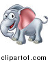 Vector Illustration of a Cartoon Happy Elephant by AtStockIllustration