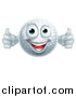 Vector Illustration of a Cartoon Happy Golf Ball Character Giving Two Thumbs up by AtStockIllustration
