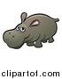 Vector Illustration of a Cartoon Happy Hippo by AtStockIllustration