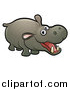 Vector Illustration of a Cartoon Happy Hippopotamus by AtStockIllustration