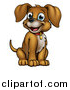 Vector Illustration of a Cartoon Happy Puppy Dog Sitting by AtStockIllustration