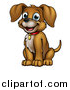 Vector Illustration of a Cartoon Happy Sitting Puppy Dog by AtStockIllustration