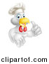 Vector Illustration of a Cartoon Happy White Chef Chicken Giving a Thumb up by AtStockIllustration