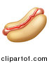 Vector Illustration of a Cartoon Hot Dog with a Strip of Ketchup by AtStockIllustration