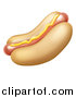 Vector Illustration of a Cartoon Hot Dog with Mustard by AtStockIllustration