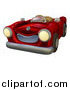Vector Illustration of a Cartoon Red Vintage Convertible Car by AtStockIllustration