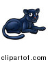 Vector Illustration of a Cartoon Resting Black Panther Big Cat by AtStockIllustration