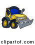 Vector Illustration of a Cartoon Yellow Bulldozer by AtStockIllustration