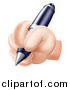 Vector Illustration of a Caucasian Hand Writing with a Pen by AtStockIllustration