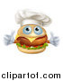 Vector Illustration of a Cheeseburger Chef Character Holding Two Thumbs up by AtStockIllustration