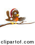 Vector Illustration of a Christmas Robin Presenting on a Snow Covered Branch by AtStockIllustration